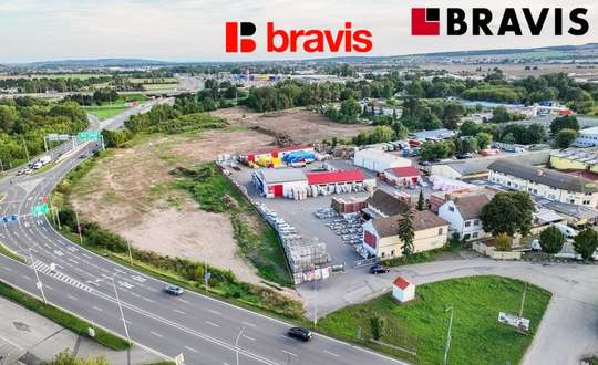 Pronájem lukrativního pozemku 800 m2, u nájezdu na dálnici D1, Brno - Horní Heršpice