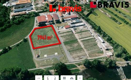 Pronájem volné plochy pozemku, od 1000 m2 do 7941m2, Brno - Přízřenice, ul. Staré Náměstí