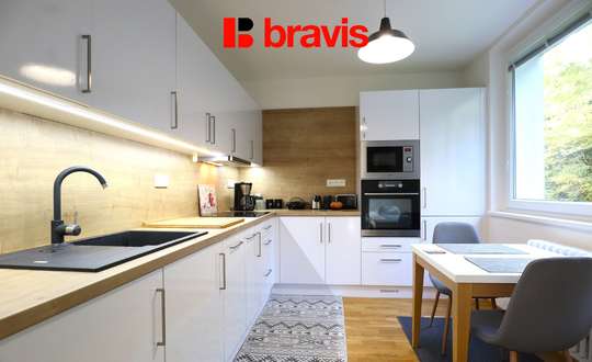 Pronájem bytu 2+1, Brno - Kohoutovice, ulice Borodinova, zařízený, balkon, sklep