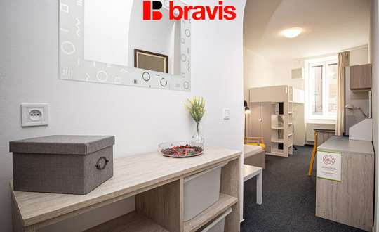 Pronájem bytu 1+1, Brno - Staré Brno, ul. Křížová, zařízený, klidný vnitroblok v blízkosti Mendlova náměstí