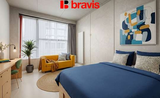 Pronájem moderního 1+kk, Brno - Trnitá, ulice Dornych, polyfunkční rezidence, neplatíte provizi