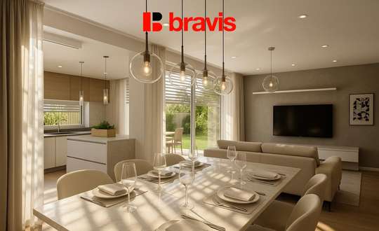 Prodej moderní, nízkoenergetické novostavby, byt 4+kk, 80,9m², Tuřany, zahrada 100,9m², dvě terasy, možnost sklepa a parkování