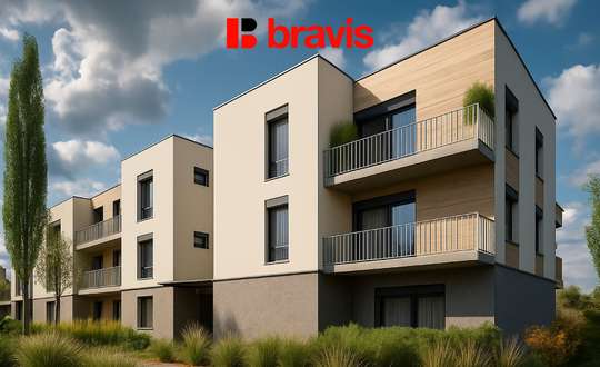Prodej moderní, nízkoenergetické novostavby, byt 4+kk, 80,9m², Tuřany, zahrada 100,9m², dvě terasy, možnost sklepa a parkování