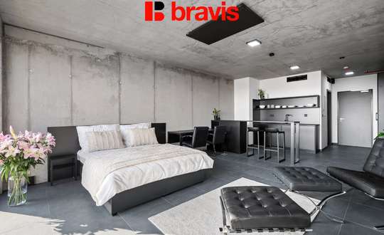 Novostavba 1+kk, ul. Královopolská, Žabovřesky, kompletně zařízený s posilovnou a wifi v ceně