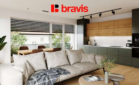 Prodej nadstandardního bytu 3+kk, 55,2 m², Brno- Horní Heršpice, s balkonem 11,7 m², sklepem, možnost parkování