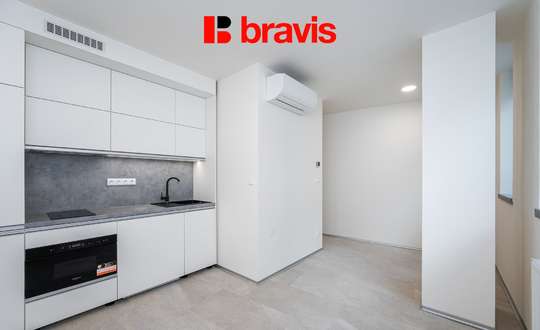 Studio for rent 1+kk, Brno - Zábrdovice, Příkop street, new building, air conditioning, cellar