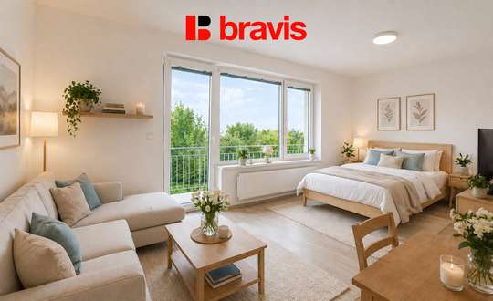 Prodej hezkého bytu 1+kk s balkónem 42m2, ul. Bělohorská, Brno - Židenice, parkování, sklep