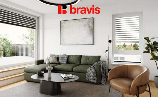 Prodej novostavby luxusního bytu 4+kk, 103,4 m², Horní Heršpice, terasa s dechberoucím výhledem 57,24 m², 2x parkování, sklep