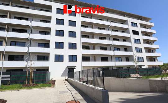 Pronájem novostavby bytu 1+kk 40 m², balkon, sklep, parkovací stání, Brno - Horní Heršpice, ulice Jižní