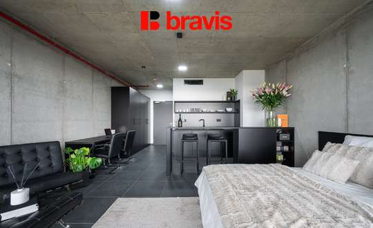 Pronájem 1+kk, Královopolská, Brno: All-in vybavení, lodžie, wifi, gym, garážové stání