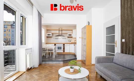 Pronájem bytu 2+kk, ulice Zahradníkova, Brno - Veveří, zařízený, balkon, sklep