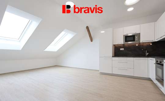 Apartment for rent 2+kk, Brno - center, Koliště street, attic apartment, air conditioning, underfloor heating