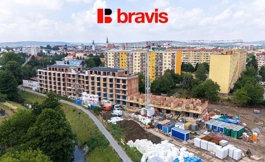 Prodej bytu 1+kk v novém projektu Rezidence Haná, Vyškov, balkon sklep