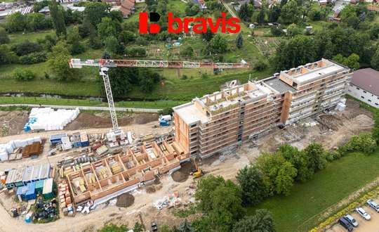Prodej bytu 1+kk v novém projektu Rezidence Haná, Vyškov, balkon sklep