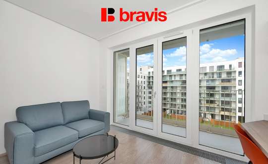 Pronájem zařízeného bytu 1+kk, Palác Trnitá, balkon, sklep, garážové stání