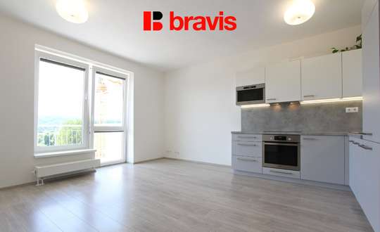 Pronájem bytu 2+kk, Brno - Žebětín, ulice Přírodní, novostavba, balkon, sklep