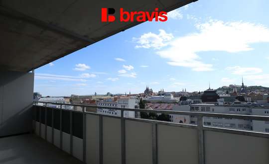 Pronájem bytu 3+kk v novostavbě Ponávka Tower, terasa 27m2, sklep, garážové stání