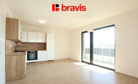 Pronájem bytu 3+kk v novostavbě Ponávka Tower, terasa 27m2, sklep, garážové stání