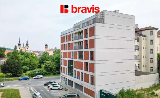 Prodej moderního ateliéru 2+kk,  67,7 m2, novostavba, ulice  Auerswaldova, blízko centra, možnost garážového stání