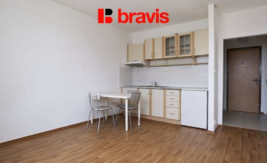 Pronájem bytu 1+kk, Brno - Bohunice, okrouhlá ulice, balkon, sklep