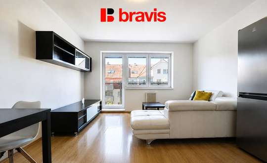 Pronájem bytu 3+kk, Brno - Řečkovice, Nachová ulice, částečně zařízený, balkon, sklep, žádaná lokalita