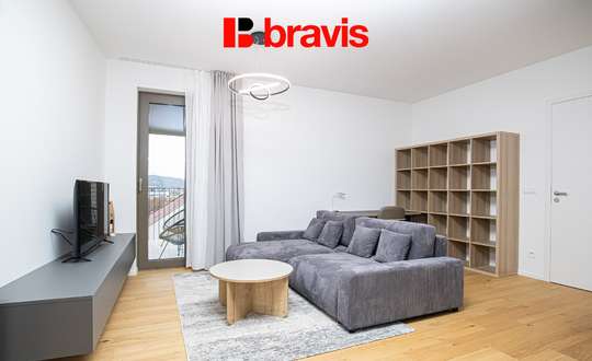Pronájem bytu 2+kk, Pekárenský Dvůr, ul. Bratislavská, novostavba, garážové stání, balkon