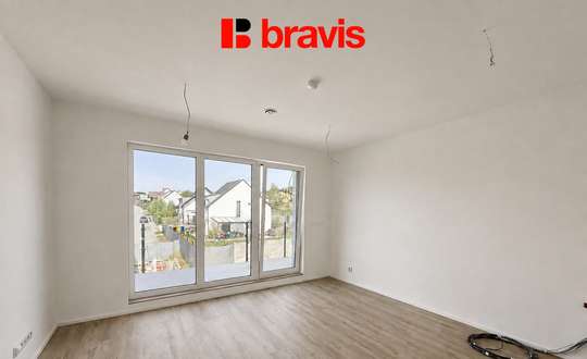 Prodej prostorné moderní novostavby bytu 2,5+kk, 56 m2, Lipůvka u Brna, balkon, parkovací stání a sklep v ceně