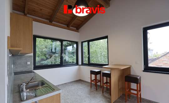 Pronájem, loftového bytu 2+kk, Brno - Husovice. Parkování před domem
