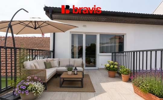 Prodej bytu 3+kk s terasou 79 m², ul.Cejl, terasa, sklep, parkovací stání