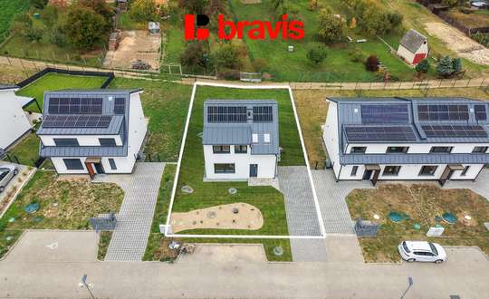 Prodej novostavby rodinného domu 107 m², Milonice u Vyškova, zahrada, tepelné čerpadlo, solární panely