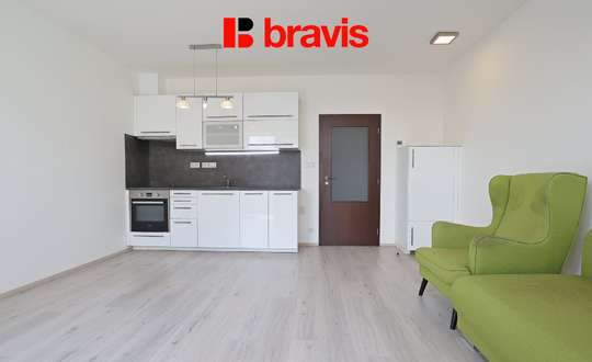 Pronájem bytu 1+kk, Brno - Kamechy, ulice Lišejníková, balkon, sklep