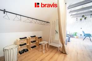 Pronájem designového bytu 1+kk, Brno - Štýřice, ulice Červený kopec, zařízený, komora, klidná lokalita