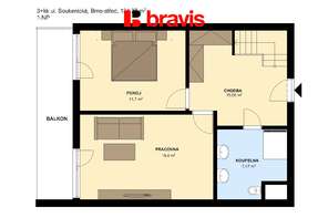 Pronájem luxusního mezonetového bytu 3+kk, ul. Soukenická, Brno - Staré Brno, vybavený, balkon, terasa, vířivka, 2x parkování