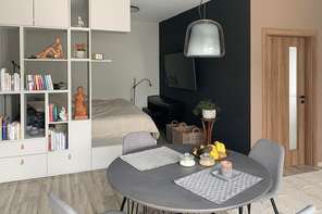 Pronájem bytu 2+kk, Brno - Husovice, Cacovická ulice, zařízený, balkon, sklep, parkování, klimatizace