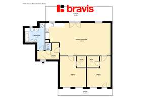 Nice 3+kk apartment for rent, Vranov village, Brno-venkov district, terrace with garden, cellar, two parking spaces, quiet location right next to the forest