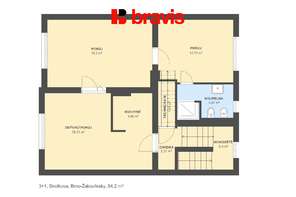 Pronájem bytu 3+kk, Brno - Žabovřesky, po rekonstrukci, částečně zařízené, ul. Sirotkova