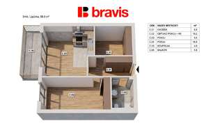 Sale flats 3+KT, 56 m² - Lipůvka