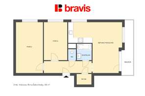 Apartment for rent 3+kk, Brno - Žabovřesky, Vrázova street, balcony