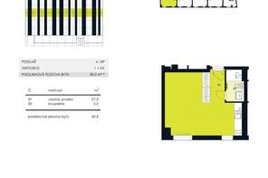 Pronájem bytu 1+kk, ulice Příkop, novostavba, klimatizace, sklep