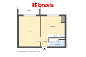 Pronájem bytu 1+1, Brno - Královo Pole, ul. Božetěchova, zařízený, lodžie, sklep