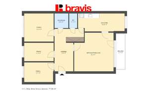 Rent flats 4+1 78 m², Brno - Nový Lískovec