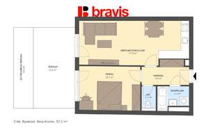 Studio for rent 2+kk, Diorit residence, Brno - Komín, garage, garden, new building