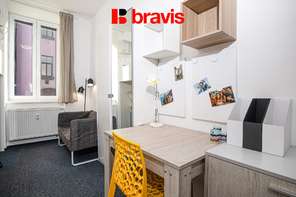 Pronájem bytu 1+1, Brno - Staré Brno, ul. Křížová, zařízený, klidný vnitroblok v blízkosti Mendlova náměstí