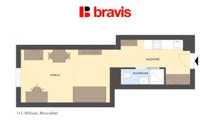 Rent flats 1+1 30 m², Brno - Staré Brno