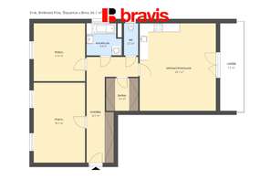 Prodej bytu 3+kk, Šlapanice u Brna, ulice Brněnská Pole, klimatizace, lodžie, sklep, šatna