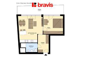 Pronájem bytu 2+kk, rezidence „INSADY“ na ul. Nové Sady, relaxační zahrada, novostavba, chytrá domácnost, rekuperace, klimatizace, terasa, garážové stání, sklep