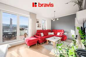 Prodej nízkonákladového bytu 3+kk, Brno - Žebětín, OV, terasa, parkovací stání, ul. Helenčina