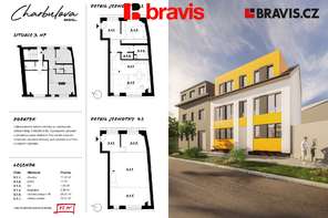 Prodej moderní novostavby bytu 2+kk+podkrovní úložný prostor, ulice Charbulova, balkon, parkování