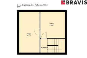 Pronájem průchozího pokoje v domě 3+1 ul. Brigádnická, zařízený, zahrada, sklep, Brno-Řečkovice a Mokrá Hora