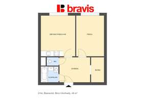 Pronájem bytu 2+kk, Brno - Vinohrady, ul. Bzenecká, výtah, částečně zařízený